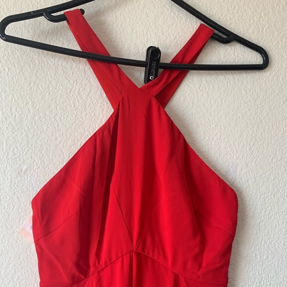 Fame and partners red high neck gown - Picture 4 of 5